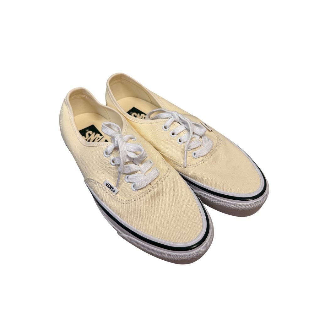 Vans Authentic Low Top Canvas Sneakers Yellow/White Lace Up Women 10/Men 8.5‎